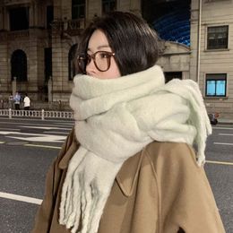 Thickened mohair scarf, popular in autumn and winter, high-end feel scarf, versatile and warm shawl for women