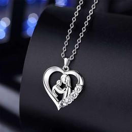 1pcs Mother Decor Heart-shaped Pendant Necklace Mother's Day Birthday Gift for Mom Daughter