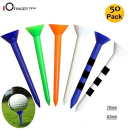 Golf Tees 50 Pc Upgrade Big Cup Unbreakable Golf Tees Plastic 70mm 8m Side Spin Reduce Friction Tee for Men Women 231207