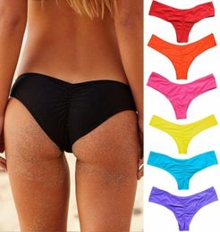 Twopiece Suits Swimwear Women Briefs Bikini Bottom Side Ties Brazilian Thong Swimsuit Classic Cut Bottoms Biquini Swim Short Ladi2806849