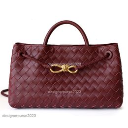 Venetas Andiamo Bag Designer Bags Tote High Top Layer Cowhide New Totes Metal Rope Buckle Woven Women's Leather One Botegas Shoulder Handbag 29cm 1p0f