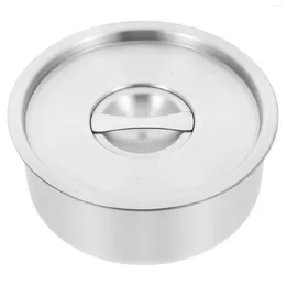Dinnerware Sets Stainless Steel Storage Bowl Stew Pot With Lid Steam Soup 500Ml Serving Bowls Cereal Dessert Steaming Egg