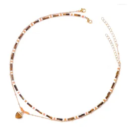 Pendant Necklaces Fashion Tiger Eye Rondelle Beads Natural Stone Aventurines Sodalites Charm For Women Men Boho Jewelry Gift