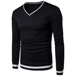 Men's Sweaters V-neck Sweater Pullover Solid Colour Top Art Painting Trend Street Outfit