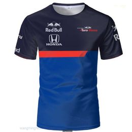 Men's T-shirts Running Clothing F1 Honda Black and Blue Shirt 2023 New Bull Racing Team Same Men's Short Sleeved Round Neck Off Road Motorcycle Ruk9