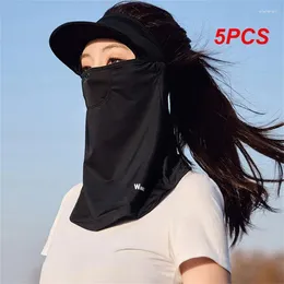 Bandanas 5PCS Sunscreen Mask Female Visor UV Protection Eye Angle Cover Full Face Nylon Silk Summer Thin Breathable Shade