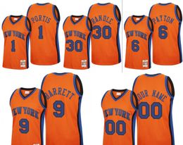New York''Knicks''Men R.J. Barrett Elfrid Payton Bobby Portis Julius Randle Reload Classic Orange Custom Jersey