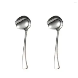 Dinnerware Sets 2Pcs 18/10 Stainless Steel Sauce Ladle Silver 7.2 Inch Spoon With Pouring Spout Dishwasher Safe Gravy Dressings