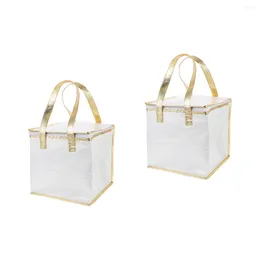 Dinnerware 2 Pcs Insulation Bags Insulated Lunch Handheld Cake Packing Cloth Transport Tote Miss Shopping