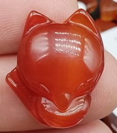 Wholesale Certified 6 Colour Natural A Agate Chalcedony Carved Fox Lucky Pendant