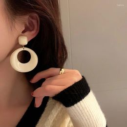 Hoop Earrings Retro And High-end Round Face Slimming French Temperament Light Luxury Niche Design Exaggerated Big Ear Pendant