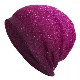 Berets Metallic Glitter Print Beanie Hats Pink Ombre Sparkles Bonnet Male Y2K Cool Outdoor Skullies Beanies Spring Head Wrap Caps