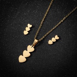 Wedding Jewelry Sets Stainless Steel Jewelry Sets For Women Arrow Cupid Heart Love Earrings Necklace Music Note Pendant Wedding Bridal Christmas Gift R231207