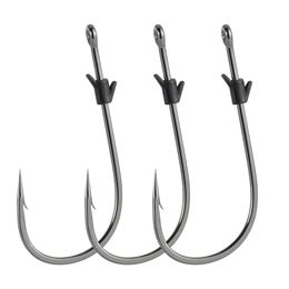 Fishing Hooks 20pcs Baitholder Fishing Flipping Hooks Dual-barbed Bait Keeper Wacky Worm Hook Neko Rig Carbon Steel Soft Lure Hook Bass 231204