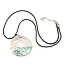 Pendant Necklaces Natural Abalone Shell Necklace Round Shape For Women Party Gift Size 50x50mm Length 55 5cm