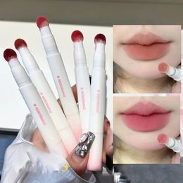 Lipstick Fluffy Velvet Soft Lip Glaze Liquid Cream Nude Matte Rose Red Pigment Waterproof Long Lasting Dye Cheek Tint Paste 231207