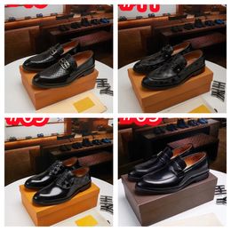40 Style Top Designers Shoes Men Fashion Loafers Genuine Leather Mens Business Office Work Formal Dress Shoes Brand Designer Party Wedding Flat Shoe SIZE 38-46