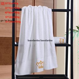 Embroidered Imperial Crown Cotton White Hotel Towel Set Face Bath Towels For Adults Washcloths Absorbent Hand Towel 13