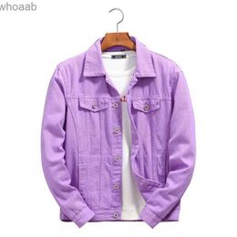 Men's Jackets Top Quality Men Denim Jackets Purple Orange Men Women Outwear Cowboy Coats New Autumn Casual Loose Jean Jacket Chaqueta Hombre YQ231207