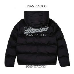 Men's Jackets Jackets Trapstar London Shooters Hooded Puffer Jacket Black Reflective Embroidered Thermal Hoodie Men Winter Coat 886