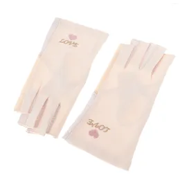 Nail Dryers Gloves Manicure Lighting Supply Fingerless UV-resistant Cover Hand Protector Pure Cotton Skin Gel