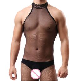 Fantasy Underwear Gay Sissy Body Stockings Open Crotch Jumpsuit Men Erotic Lingerie Fetish Bodysuit Male Sexy Costume