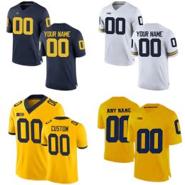 Custom NCAA College Michigan Wolverines Football Jerseys Hawkins VanSumeren McKeon Nick Eubanks Donovan Peoples-Jones Black Moody Milton Pat