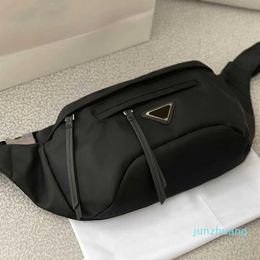 Designer- Womens Fashion Nylon Waist Bag Men Casual Belt Bags Zipper Chest Fanny Pack Mens Black Bumbag Leather Crossbody Sport Fa224t