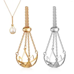 Pendant Necklaces 2 Pcs Necklace Cord An Fittings Cage Pendants For Pearls Copper Crystal Stone Holder