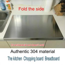 Chopping Blocks Stainless steel plate 304 household kitchen cutting board rolling panel chopping board and kneading panel cutting board large 231206