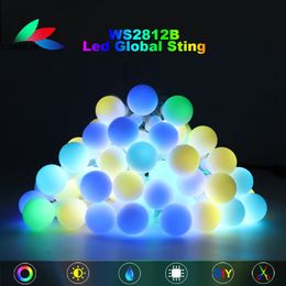 Other Event Party Supplies WS2812B Individually Addressable LED Globe String Light Colorful LED Round Ball String Christmas Birthday Party Decoration IP67 231207