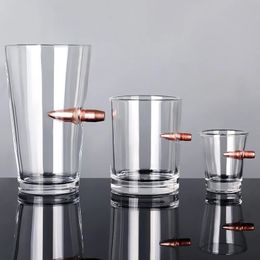 Wine Glasses Creative Whisky Glass With Bullet Rum Crystal Cup Durable Whiskey Personalized S Shape 231207