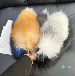 New Fashion Fox Tail Fur Keychains Unisex Pompom Pendant Car Keyring Holder Cute Key Chains Charm Bag Couple Gifts