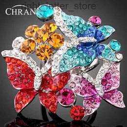 Solitaire Ring CHRAN Gold Color Ladybug Design Zircon Jewelry Rings Wholesale Crystal Enamel Butterfly Pattern Flower Rings For Women YQ231207