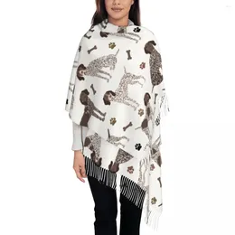 Scarves Women's Scarf With Tassel German Shorthaired Pointer Dog Bone And Long Super Soft Shawl Wrap Gifts Cashmere