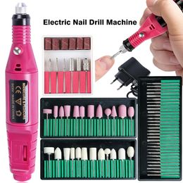 Nail Art Equipment Professional Nail Drill Machine Electric Manicure Milling Cutter Set Nail Files Drill Bits Gel Polish Remover Tools TRHBS011P1 231207