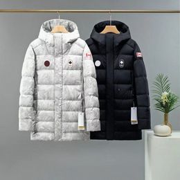 Designer Men hooded Mid Length Version Puffer Down Parkas Jacket Winter Thick Warm Windproof Outdoor Coats lululemenes Clothing n3sX#
