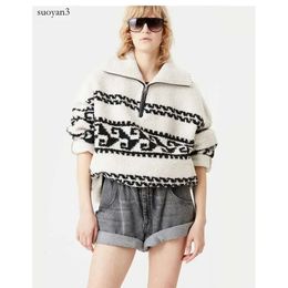 Hot Sale Isabel Marant Etoile Marner Sweater Women Zipper Pullover Sweaters Half-zip Fleece Coat