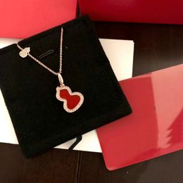 luxury necklace womens necklaces designer Jewellery woman gourd shaped 18K rose gold red agate diamond chains jewelrys designers lady girl birthday party gift