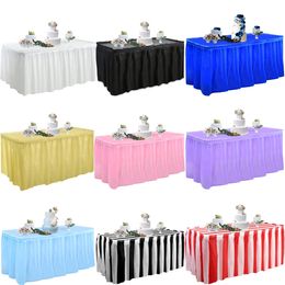 Disposable rectangular table skirt oil-proof PE plastic tablecloth party wedding dessert table birthday party decoration supplies