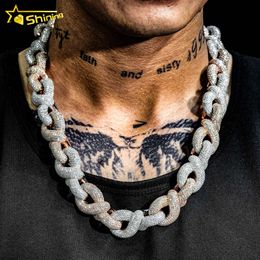 Luxury Design Custom 20mm Name Clasp Miami Gold Necklace Hip Hop Jewellery Iced Out Vvs Moissanite Cuban Link Chain