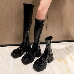 Boots SLTNX Winter Small Girl Muffin Thick Over Knee British Style Fashion Comfortable Waterproof Platform Tall Tube Slim