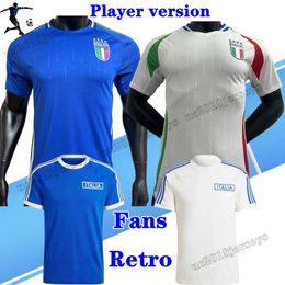 Player version 24 25 Italy CHIESA Soccer Jerseys 2024 Italia Home Away RASPADORI VERRATTI BARELLA TOTTI LORENZO MIRETTI Football Shirt