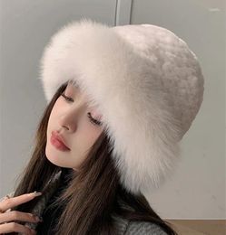 Wide Brim Hats Winter Fashion Warm Fisherman Hat Cute Thickening Basin Of Earmuffs Maomao Joker Girl