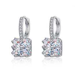 0.5-4.0ct Moissanite Diamond Earrings for Women White Gold Plated S925 Sterling Silver Dangle Pendant Hoop Earring