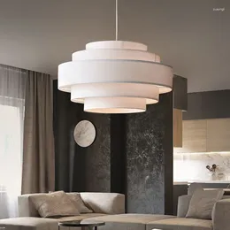 Pendant Lamps Nordic Creative Fabric Lights Modern Minimalist Chandeliers For Living Room Bedroom Restaurant Home Decoration Luminaire