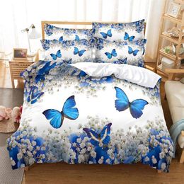 Bedding Sets Butterfly Comforter Set For Girls Kids Adults Aesthetics Quilt Duvet Twin Size With 1 And 2 Pillowcase