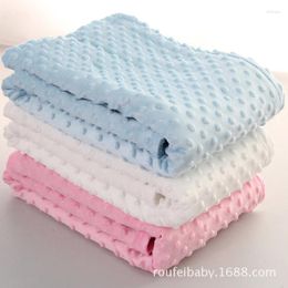 Blankets 2023 Autumn Winter Children Rose Cashmere Double-layer Baby Blanket Lamb Wool 102x76cm