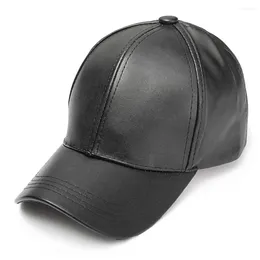 Ball Caps Solid Color Leather Baseball Hat Spring Summer Autumn And Winter Fashion Trend Leisure Hip-hop Hats Gorros Para Hombres