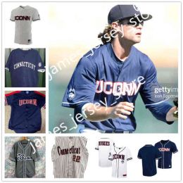 College Baseball Wears College NCAA Custom UCONN HUSKIES College Baseball Jersey 18 JACK SULLIVAN 20 BRENDAN O'DONNELL 21 REGGIE CRAWFORD 22